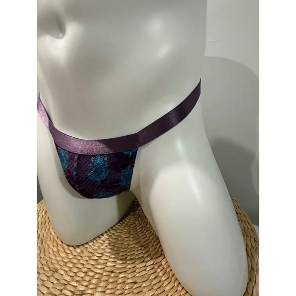 Cosabella Never Say Never Printed Italian Thong Himalayan Flor Lace Men's XL